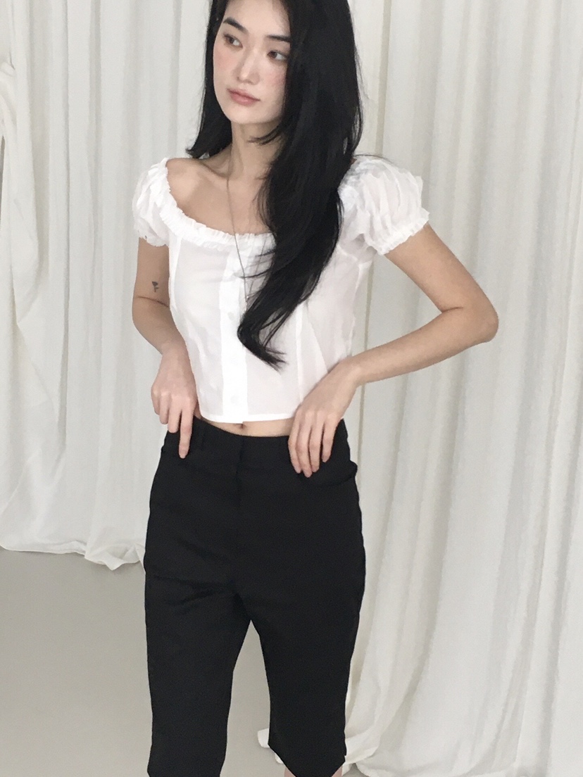 ORDINARYA直郵韓國代購㊣女裝新款推薦25春夏襯衫蕾絲衫露肩ROESMMOSS襯衫/蕾絲衫