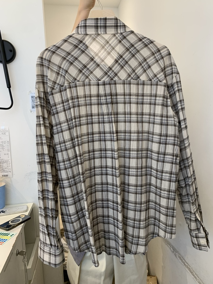 OUVIR直郵韓國代購㊣女裝新品25春夏時尚人氣襯衫蕾絲衫格紋O.V.R/OUVIR襯衫/蕾絲衫
