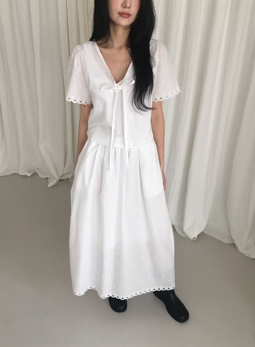 ORDINARYA韓國直郵㊣東大門實拍女裝新款25春夏休閑長裙純棉ROESMMOSS長裙