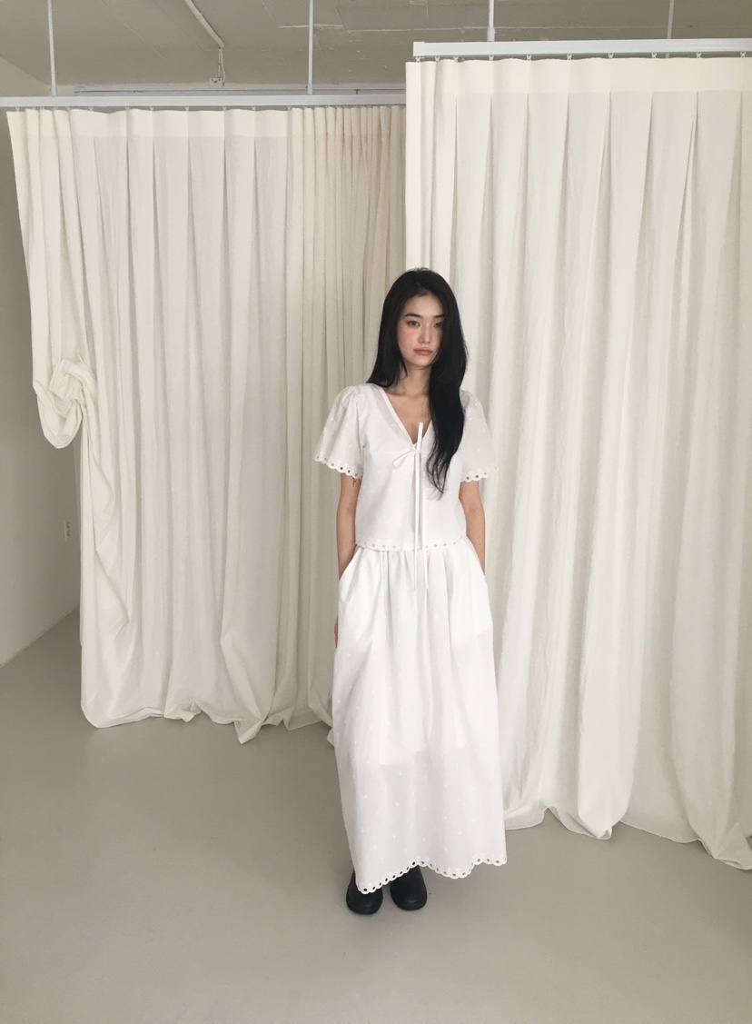 ORDINARYA韓國直郵㊣東大門實拍女裝新款25春夏休閑長裙純棉ROESMMOSS長裙
