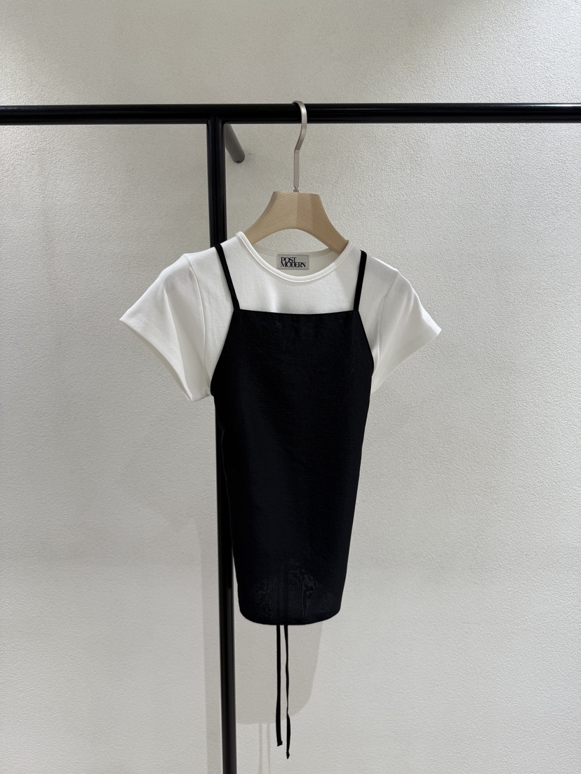POSTMODERN韓國㊣直郵東大門代購女裝新品25春夏吊帶背心不含內搭綁帶POSTMODERN吊帶/背心圖色2