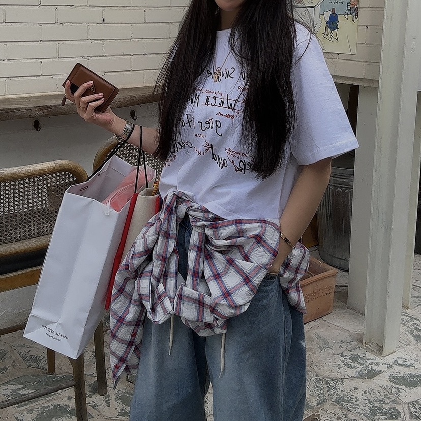 PALETTE-Q東大門實拍女裝新品熱賣25春夏職業人氣休閑T恤短款PALETTET恤