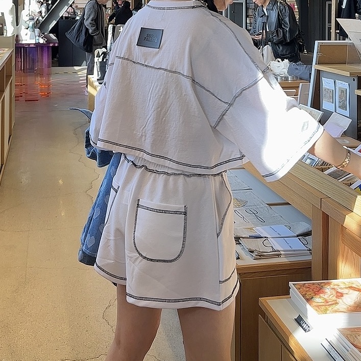 PALETTE-Q東大門實拍女士新品25春夏真品休閑人氣時尚短褲PALETTE短褲