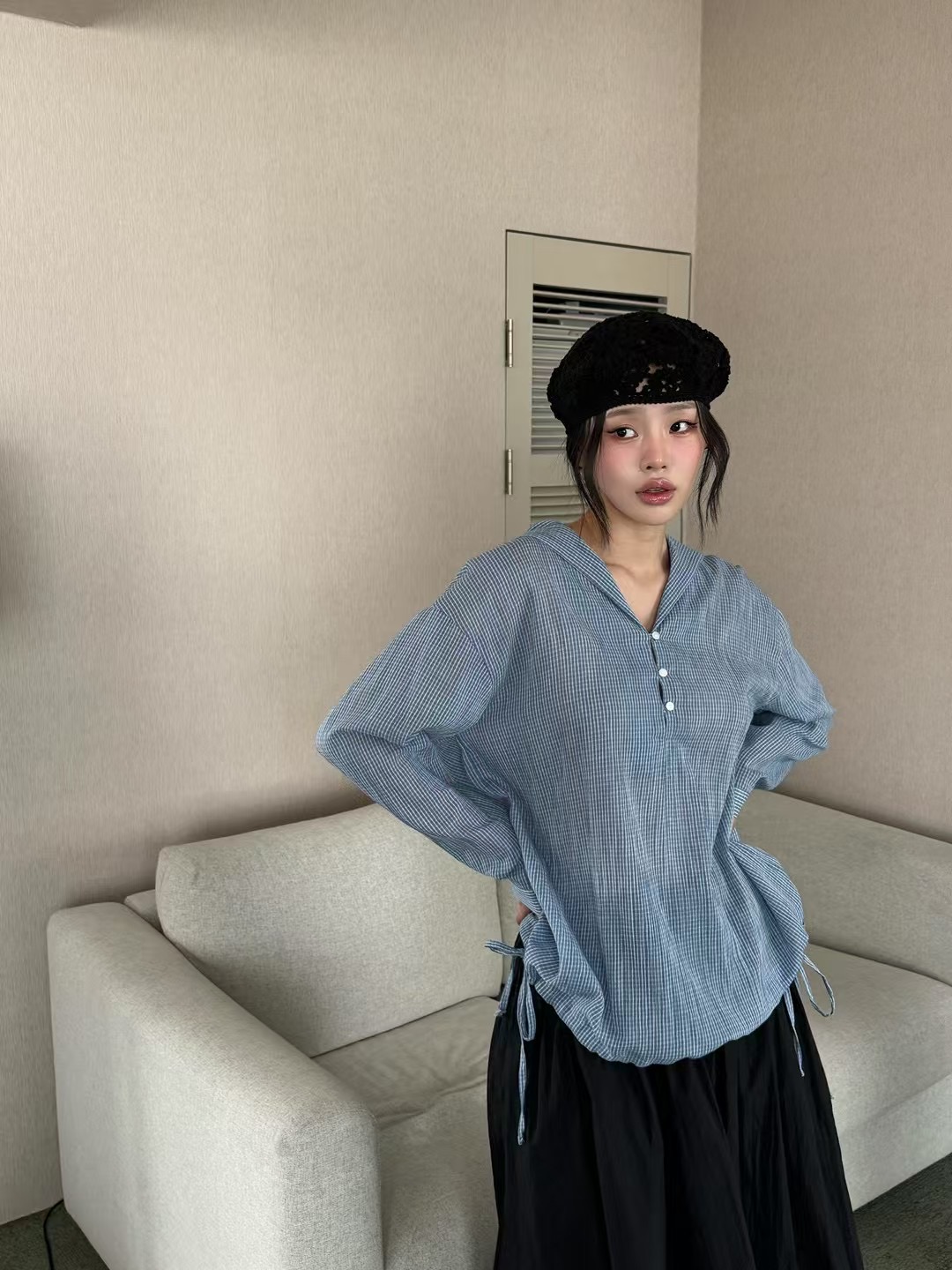 MANNISH東大門實拍女裝新款職業推薦熱賣休閑真品25春夏長袖T恤LOVINE長袖T恤