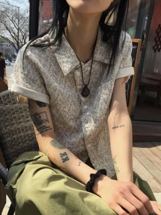 MANNISH東大門代購女裝新品熱賣25春夏時尚推薦人氣襯衫蕾絲衫LOVINE襯衫/蕾絲衫