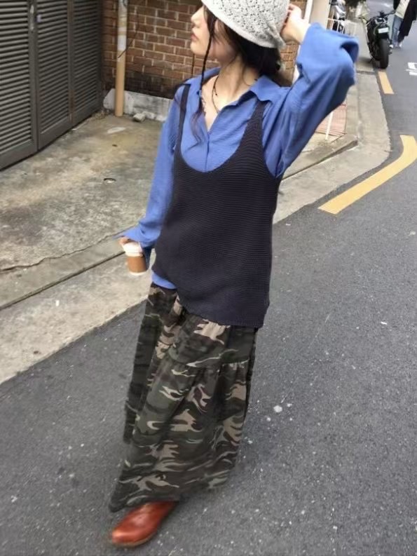 MANNISH韓國直郵女士新款25春夏職業時尚真品熱賣人氣推薦長裙LOVINE長裙