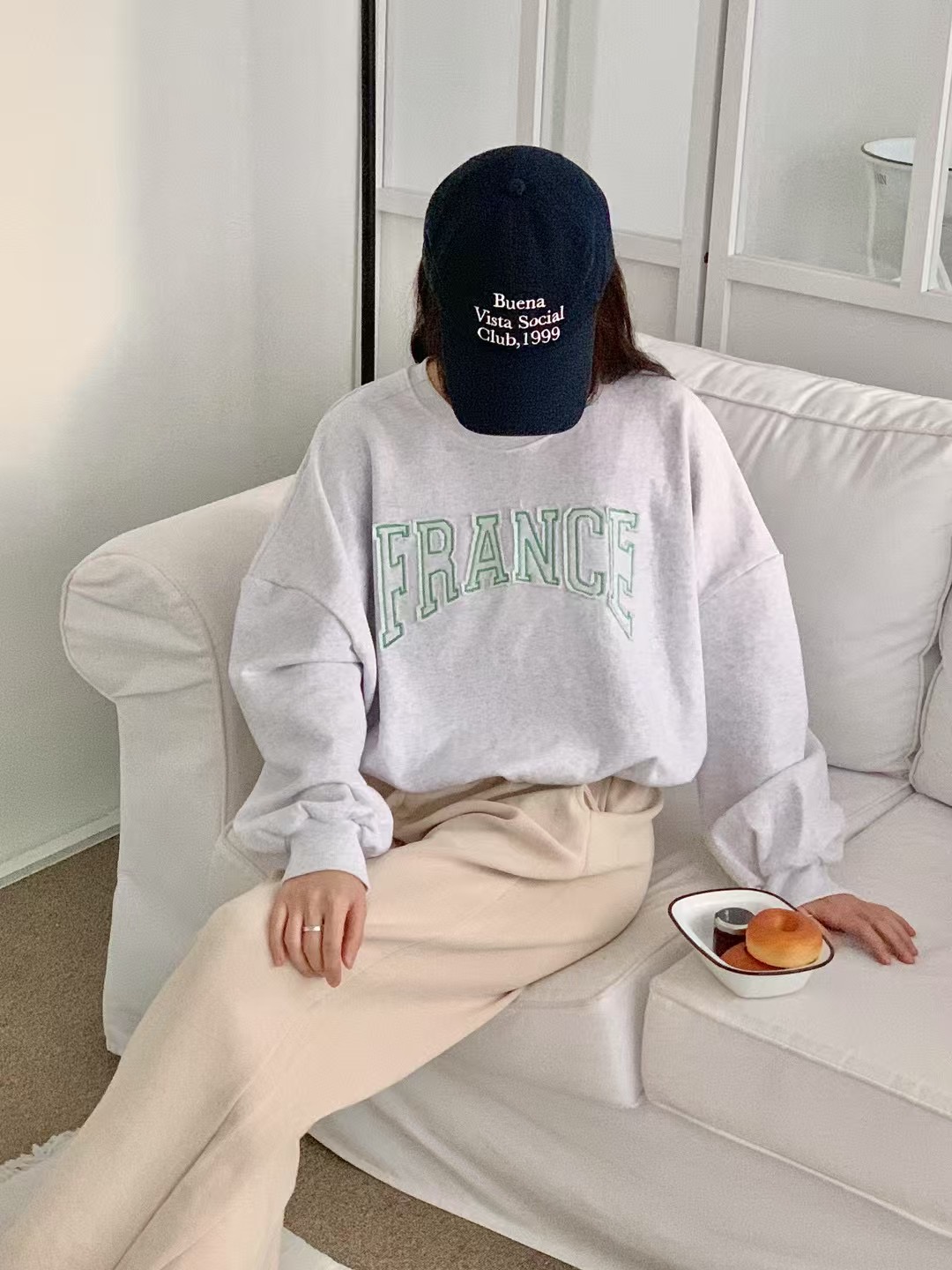 KIMFASHION韓國㊣直郵東大門代購女裝新品時尚25春夏衛衣刺繡KIMFASHION衛衣