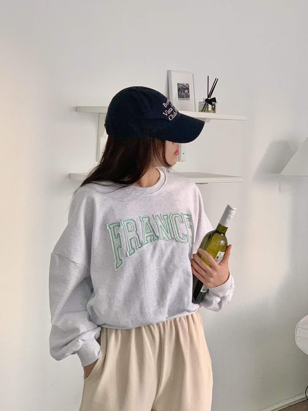 KIMFASHION韓國㊣直郵東大門代購女裝新品時尚25春夏衛衣刺繡KIMFASHION衛衣