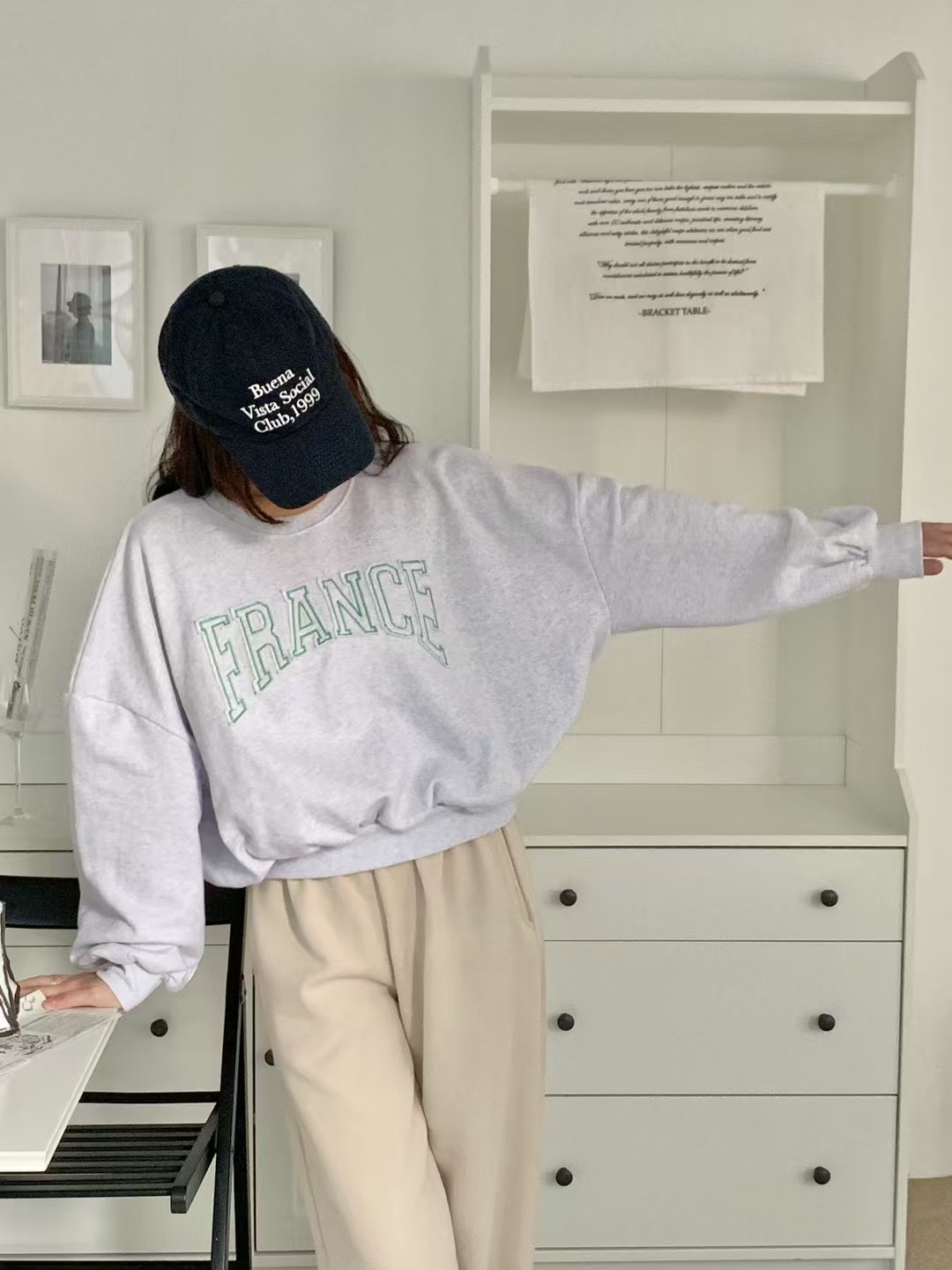 KIMFASHION韓國㊣直郵東大門代購女裝新品時尚25春夏衛衣刺繡KIMFASHION衛衣
