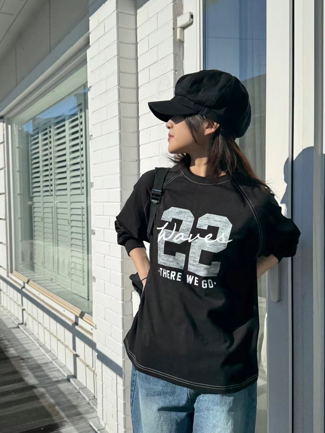 There’s韓國直郵㊣東大門實拍女裝新品25春夏推薦休閑長袖T恤There’s長袖T恤
