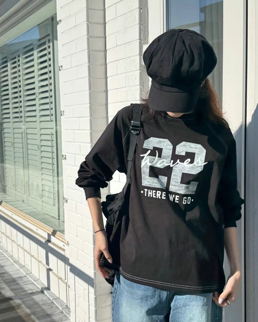 There’s韓國直郵㊣東大門實拍女裝新品25春夏推薦休閑長袖T恤There’s長袖T恤
