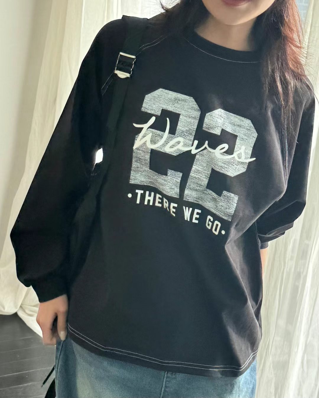 There’s韓國直郵㊣東大門實拍女裝新品25春夏推薦休閑長袖T恤There’s長袖T恤