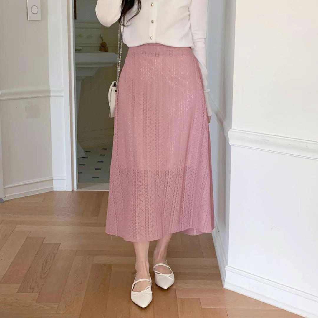 STELLA SKIRT韓國代購女士新品時尚人氣25春夏職業推薦長裙STELLA SKIRT長裙