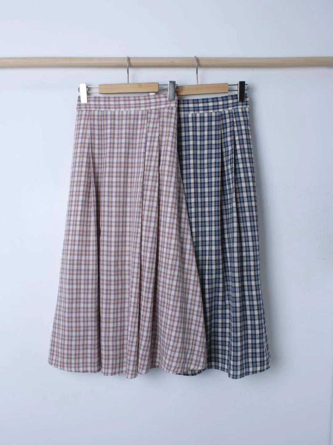 STELLA SKIRT東大門直郵女士新品時尚人氣25春夏職業長裙格紋STELLA SKIRT長裙