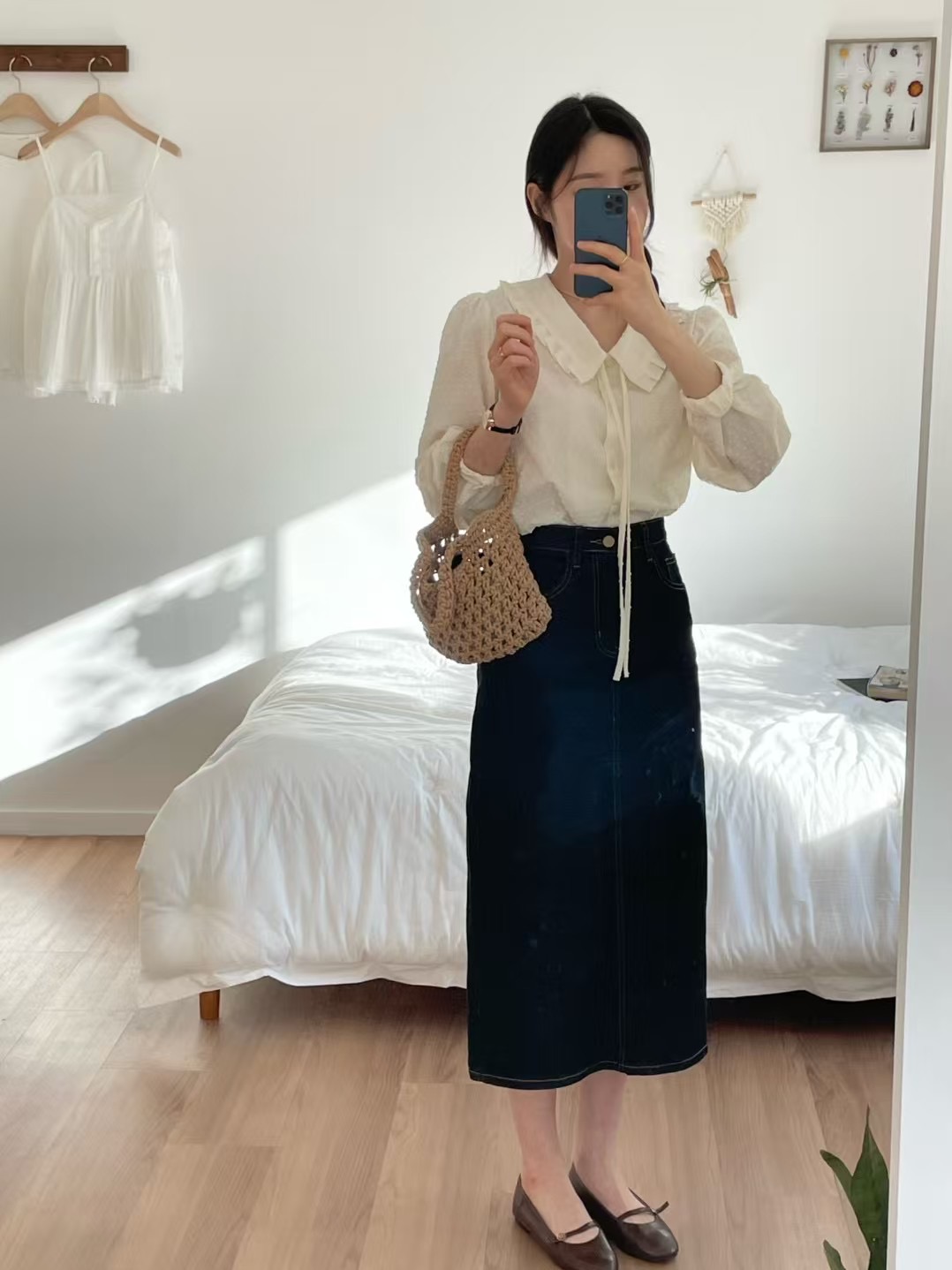 JNE韓國代購女士新款真品休閑職業25春夏推薦時尚襯衫蕾絲衫JNE襯衫/蕾絲衫