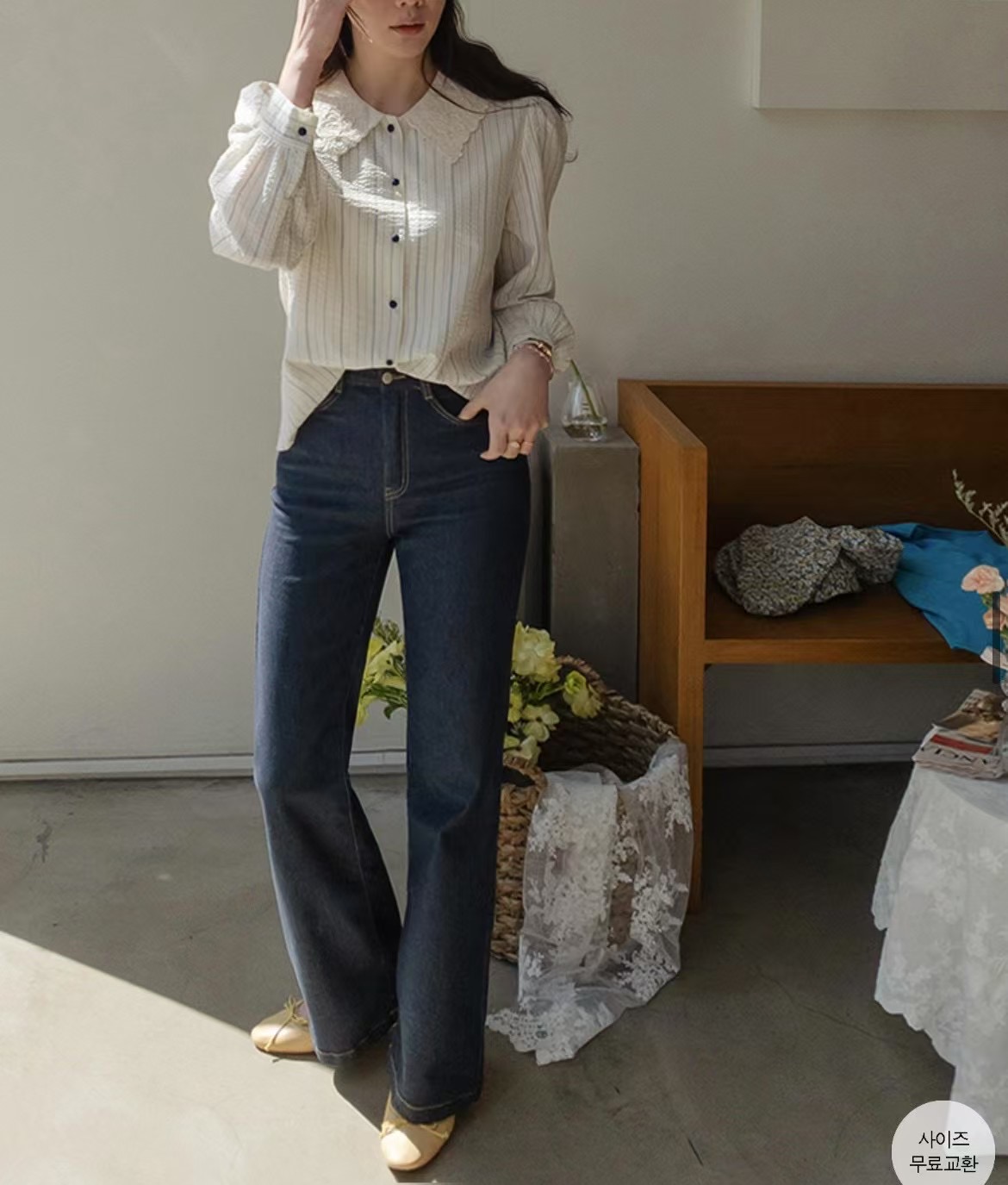 JNE東大門實拍女裝新品時尚人氣熱賣休閑25春夏真品襯衫蕾絲衫JNE襯衫/蕾絲衫