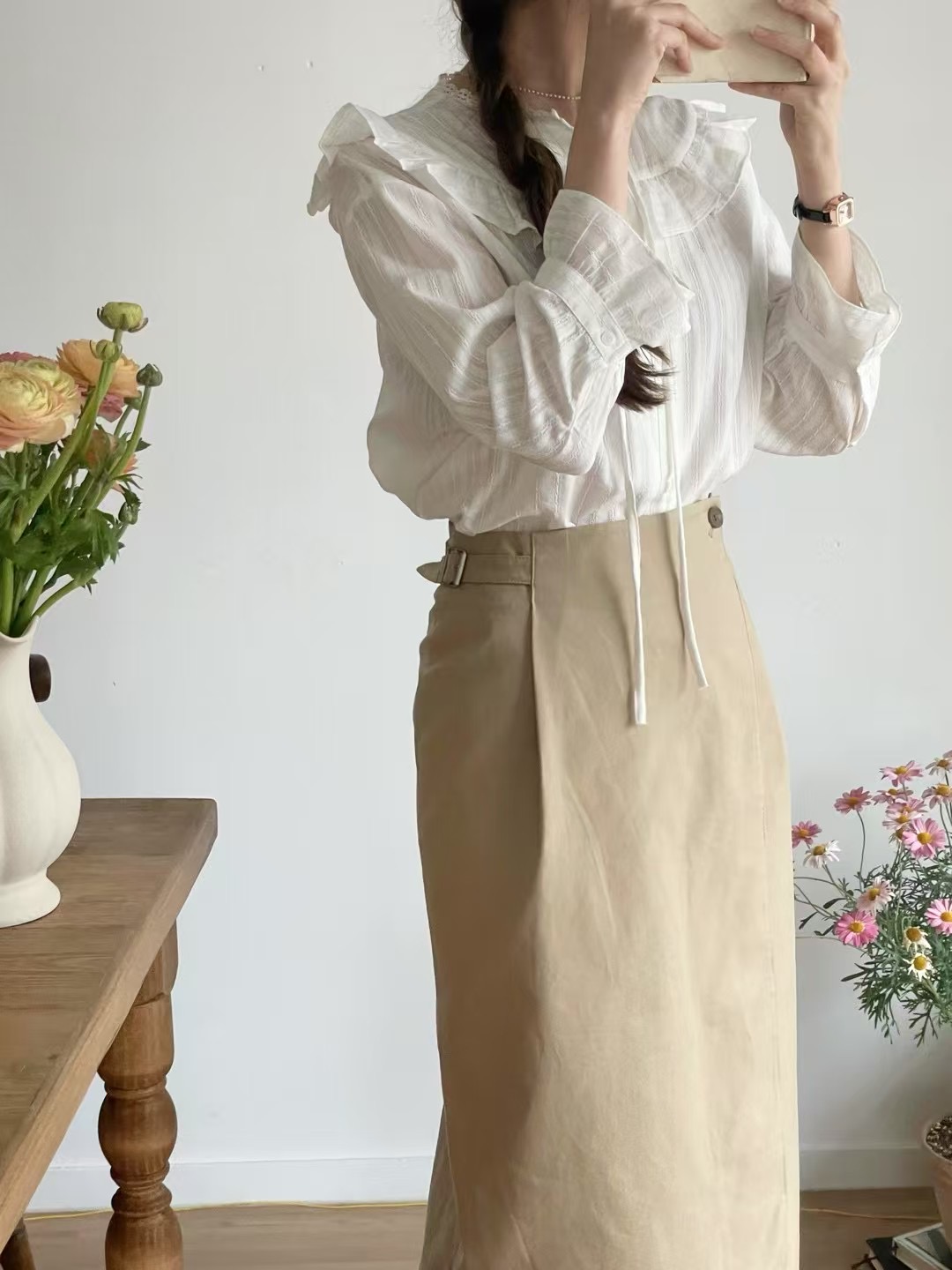 JNE東大門代購女士新款推薦25春夏人氣時尚職業真品襯衫蕾絲衫JNE襯衫/蕾絲衫