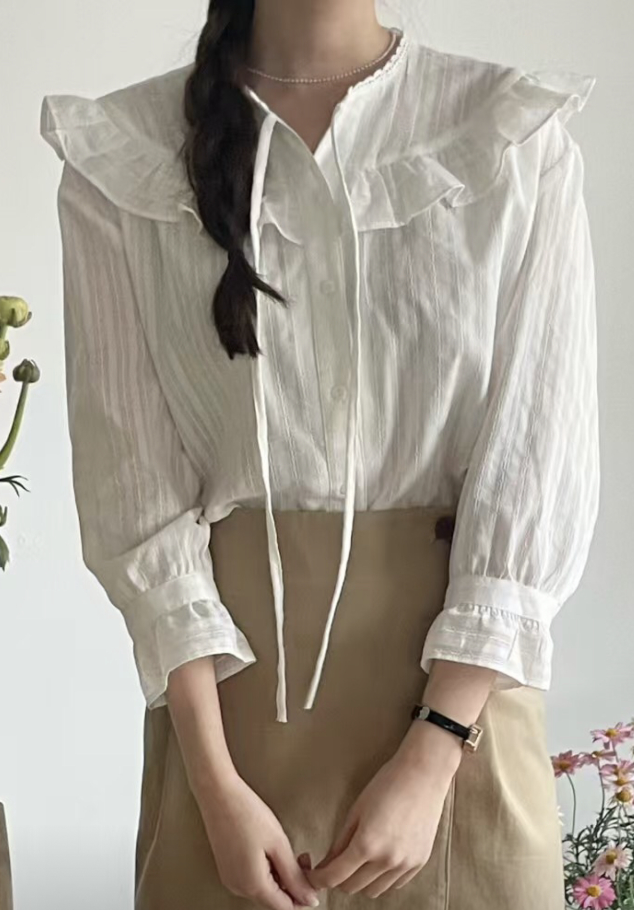 JNE東大門代購女士新款推薦25春夏人氣時尚職業真品襯衫蕾絲衫JNE襯衫/蕾絲衫