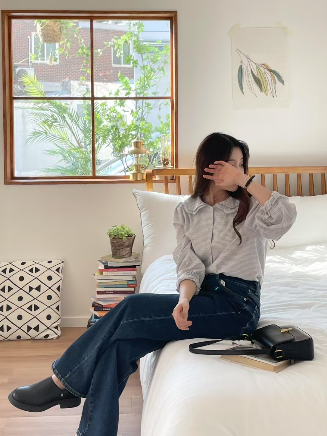 JNE韓國直郵女裝新品職業時尚25春夏推薦人氣休閑襯衫蕾絲衫JNE襯衫/蕾絲衫
