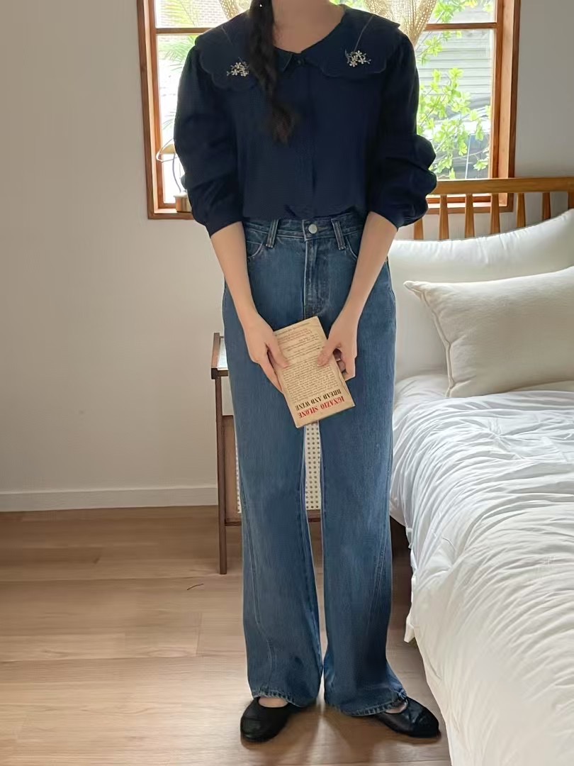 JNE韓國代購女士新款真品職業休閑熱賣25春夏時尚襯衫蕾絲衫JNE襯衫/蕾絲衫