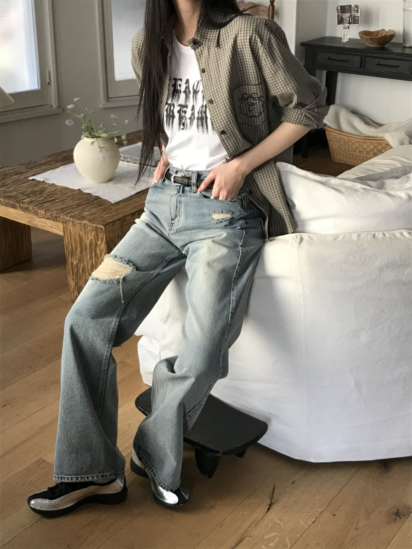 ESCHER東大門代購女裝新品推薦真品休閑職業襯衫蕾絲衫格紋ESCHER襯衫/蕾絲衫
