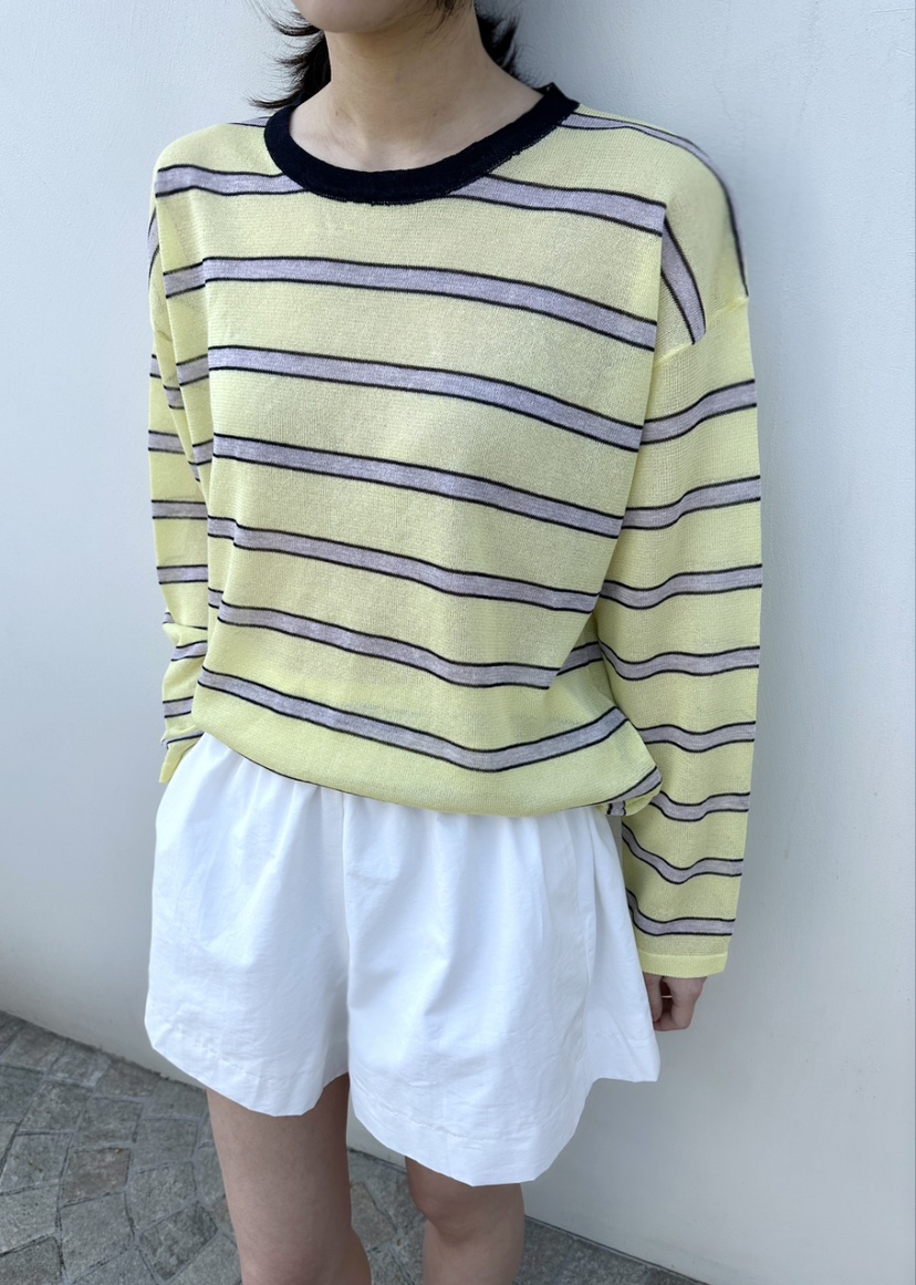 CLASSY-O韓國㊣直郵東大門代購女裝新品休閑人氣針織衫條紋CLASSY-O針織衫圖色1