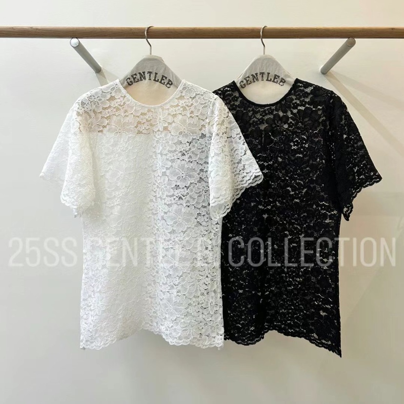 GENTLE B直郵韓國代購㊣女裝新款25春夏襯衫蕾絲衫不含內搭GENTLE B襯衫/蕾絲衫