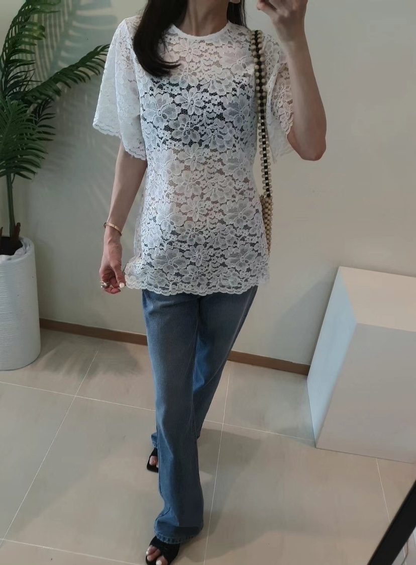 GENTLE B直郵韓國代購㊣女裝新款25春夏襯衫蕾絲衫不含內搭GENTLE B襯衫/蕾絲衫