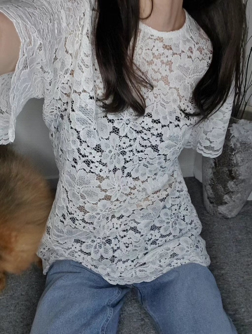 GENTLE B直郵韓國代購㊣女裝新款25春夏襯衫蕾絲衫不含內搭GENTLE B襯衫/蕾絲衫