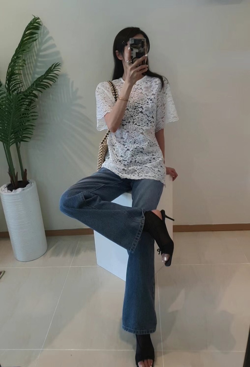GENTLE B直郵韓國代購㊣女裝新款25春夏襯衫蕾絲衫不含內搭GENTLE B襯衫/蕾絲衫