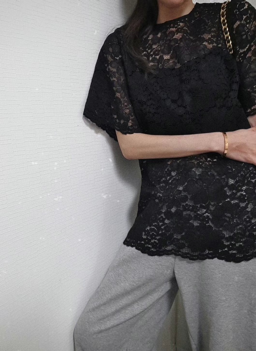 GENTLE B直郵韓國代購㊣女裝新款25春夏襯衫蕾絲衫不含內搭GENTLE B襯衫/蕾絲衫