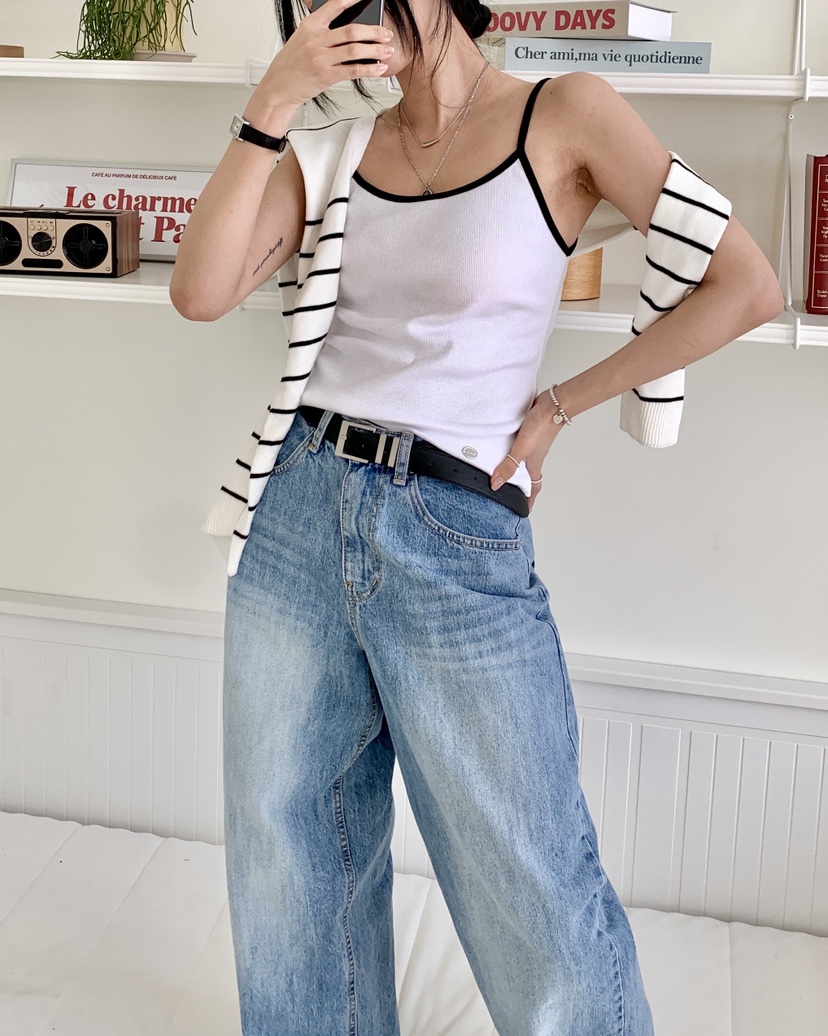 DAVICHI直郵韓國代購㊣女裝新品25春夏熱賣休閑時尚吊帶背心DAVICHI吊帶/背心