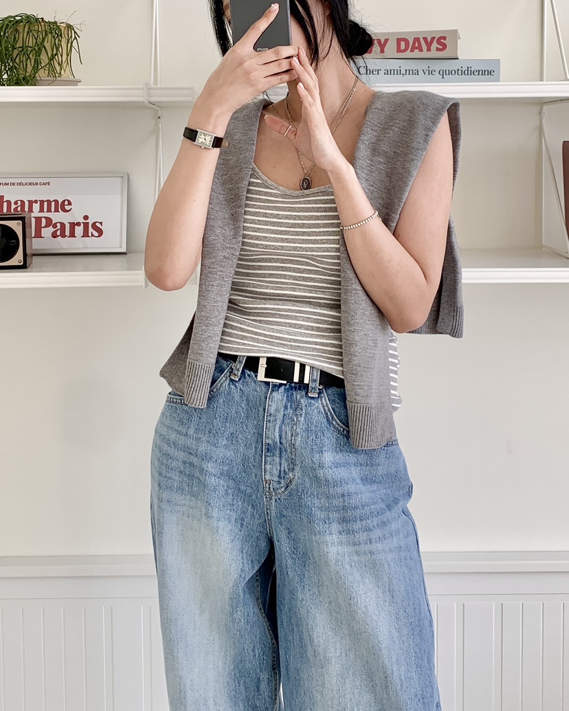 DAVICHI直郵韓國代購㊣女裝新品25春夏熱賣休閑時尚吊帶背心DAVICHI吊帶/背心