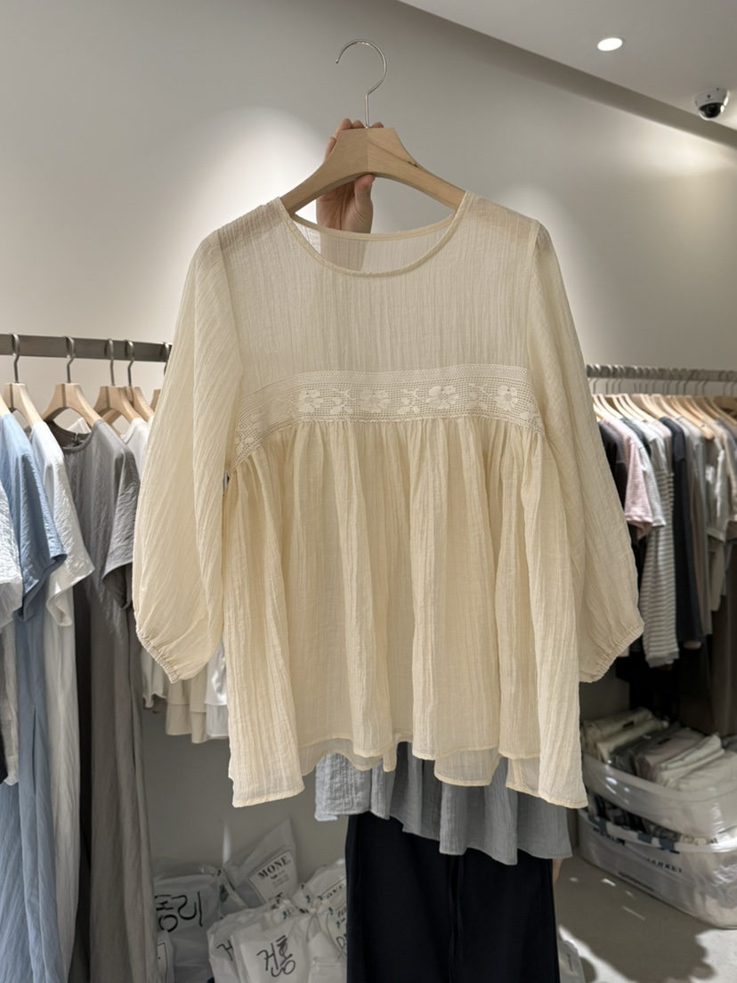 MONE-A直郵韓國代購㊣女裝新品人氣休閑25春夏熱賣襯衫蕾絲衫MONE-A襯衫/蕾絲衫圖色1