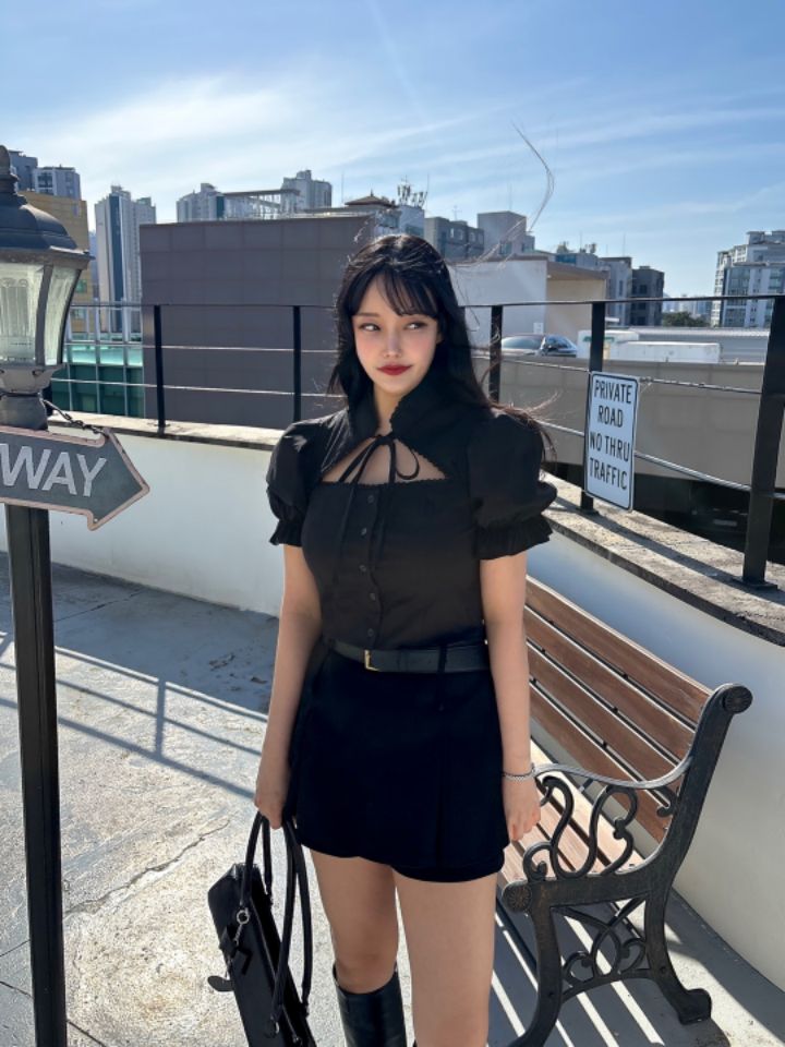 mars韓國直郵㊣女裝新款人氣熱賣時尚休閑推薦25春夏襯衫蕾絲衫mars襯衫/蕾絲衫