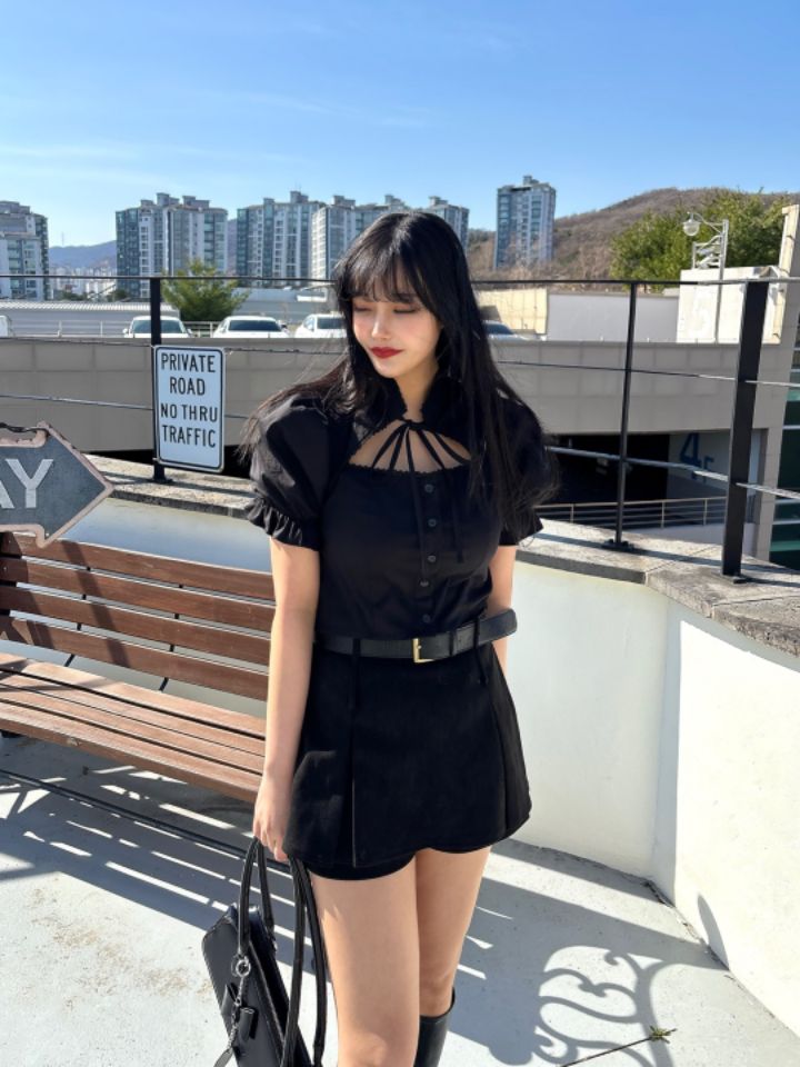 mars韓國直郵㊣女裝新款人氣熱賣時尚休閑推薦25春夏襯衫蕾絲衫mars襯衫/蕾絲衫