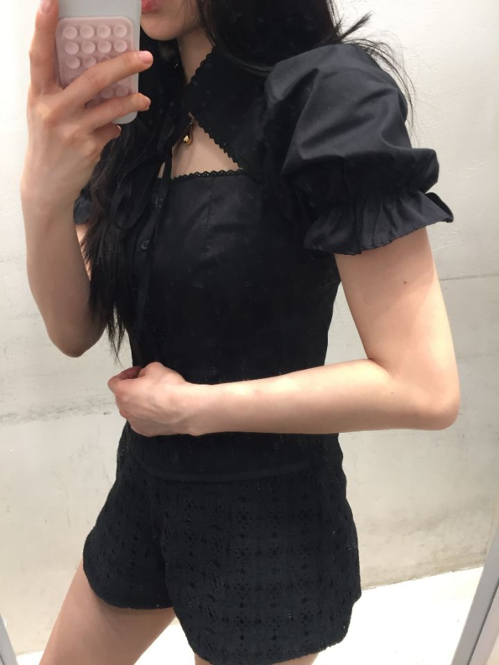 mars韓國直郵㊣女裝新款人氣熱賣時尚休閑推薦25春夏襯衫蕾絲衫mars襯衫/蕾絲衫