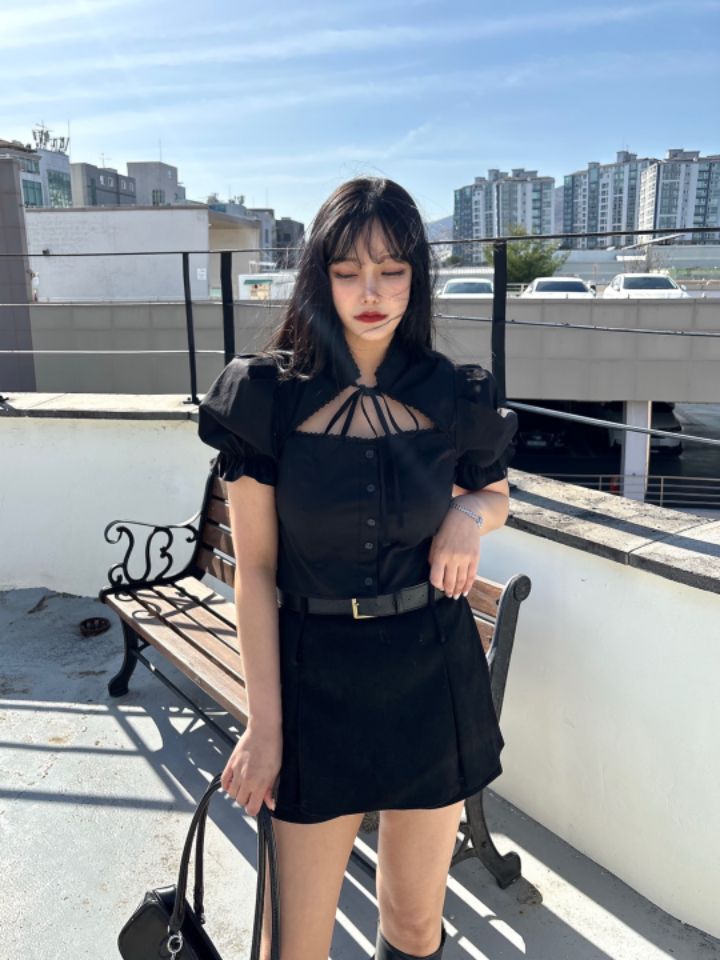 mars韓國直郵㊣女裝新款人氣熱賣時尚休閑推薦25春夏襯衫蕾絲衫mars襯衫/蕾絲衫