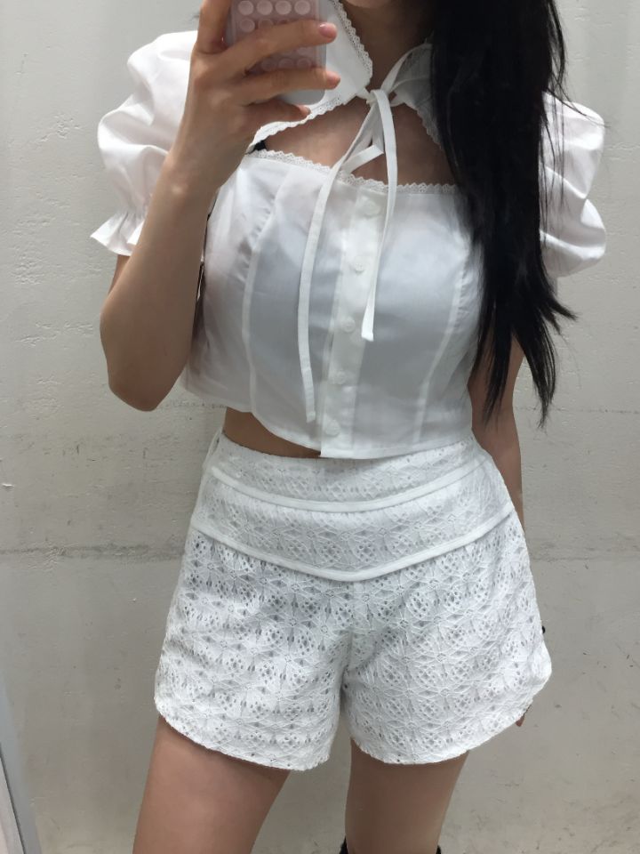mars韓國直郵㊣女裝新款人氣熱賣時尚休閑推薦25春夏襯衫蕾絲衫mars襯衫/蕾絲衫