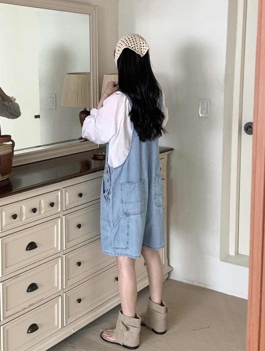 WOOD韓國直郵㊣東大門實拍女裝新款推薦時尚人氣背帶褲工裝褲WOOD背帶褲
