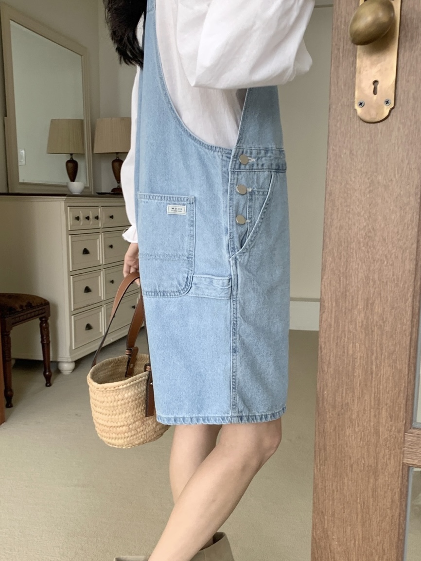 WOOD韓國直郵㊣東大門實拍女裝新款推薦時尚人氣背帶褲工裝褲WOOD背帶褲