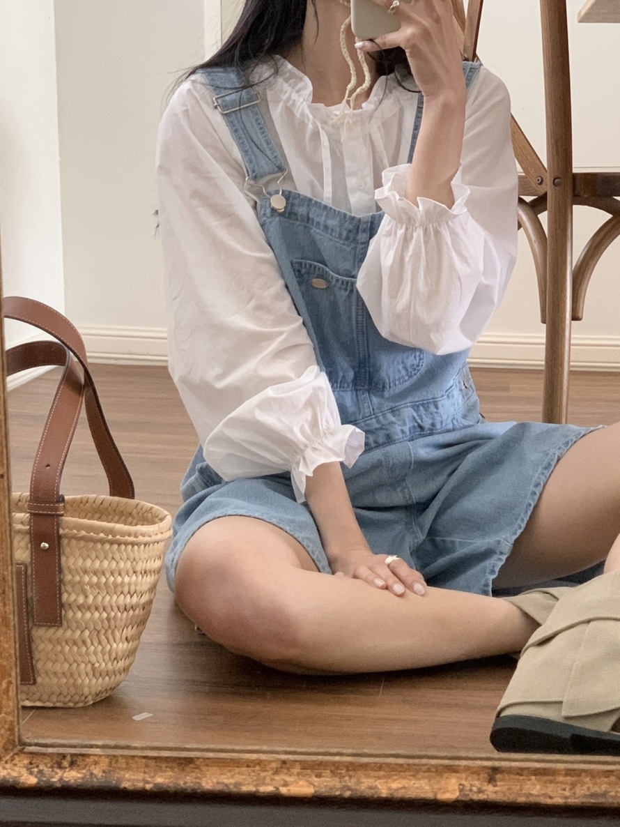 WOOD韓國直郵㊣東大門實拍女裝新款推薦時尚人氣背帶褲工裝褲WOOD背帶褲