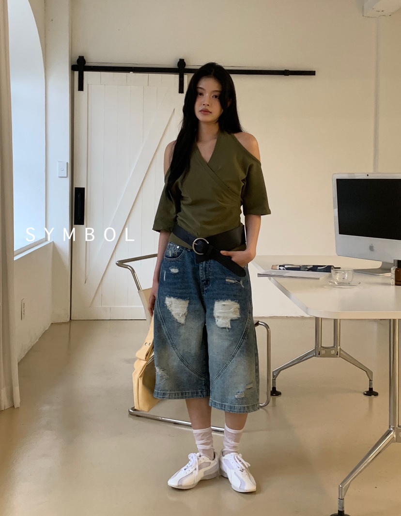 SYMBOL韓國㊣直郵東大門代購女裝新品人氣25春夏時尚熱賣T恤SYMBOLT恤