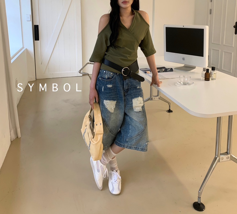 SYMBOL韓國㊣直郵東大門代購女裝新品人氣25春夏時尚熱賣T恤SYMBOLT恤