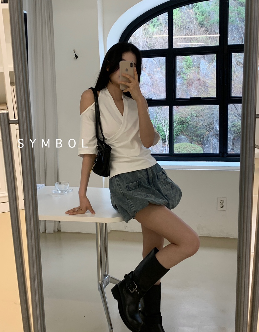 SYMBOL韓國㊣直郵東大門代購女裝新品人氣25春夏時尚熱賣T恤SYMBOLT恤