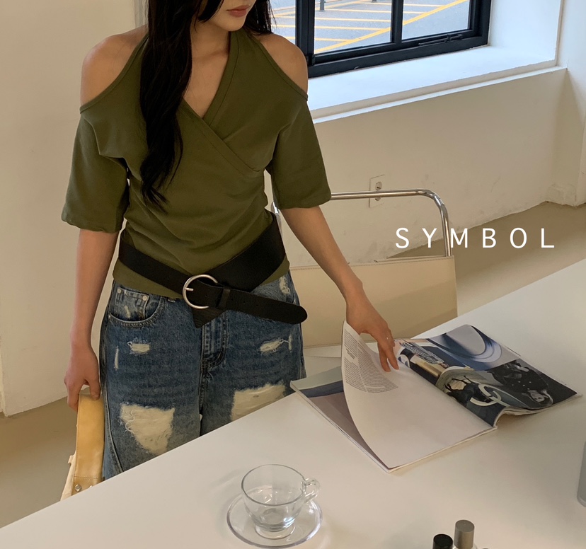 SYMBOL韓國㊣直郵東大門代購女裝新品人氣25春夏時尚熱賣T恤SYMBOLT恤圖色2