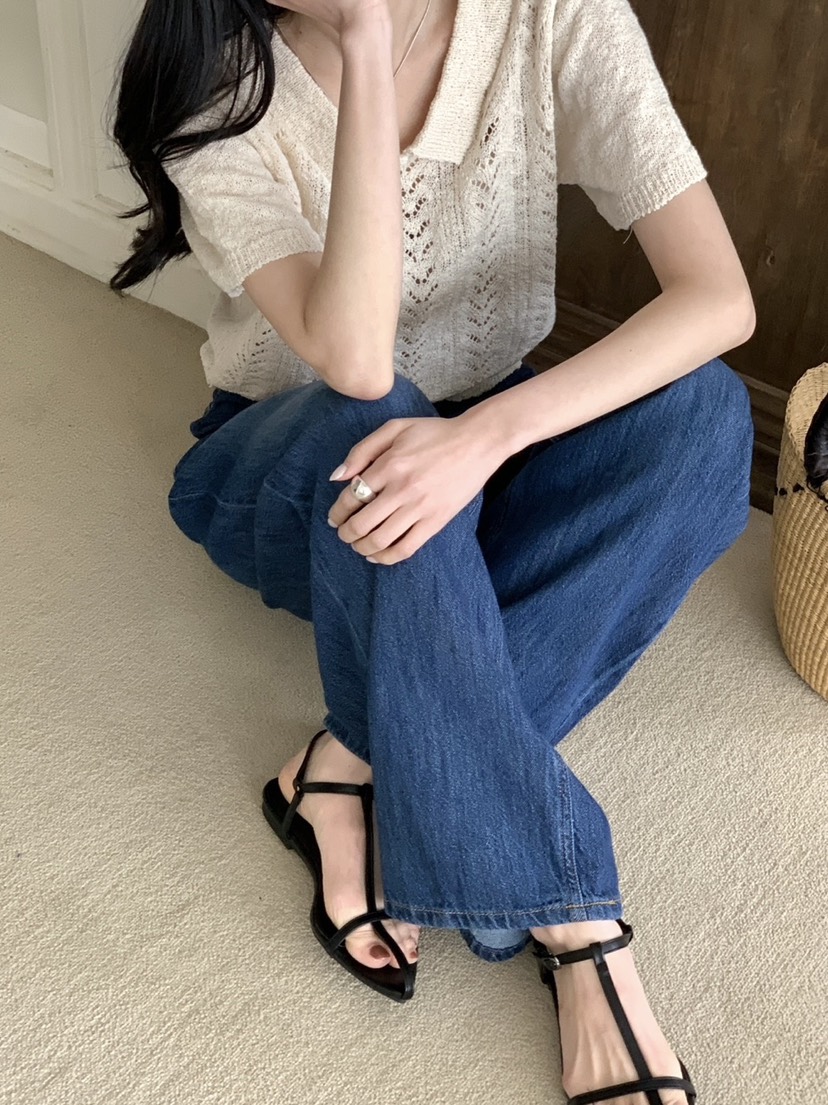WOOD直郵韓國代購㊣女裝新品休閑熱賣推薦時尚人氣25春夏針織衫WOOD針織衫