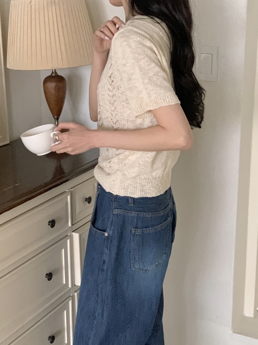 WOOD直郵韓國代購㊣女裝新品休閑熱賣推薦時尚人氣25春夏針織衫WOOD針織衫