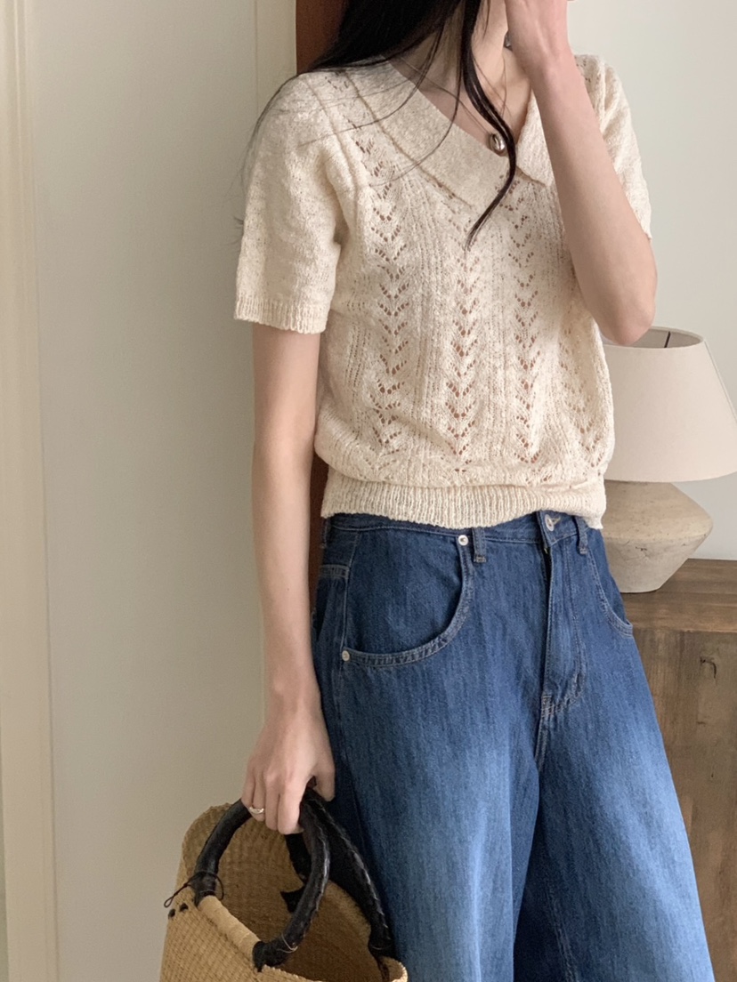 WOOD直郵韓國代購㊣女裝新品休閑熱賣推薦時尚人氣25春夏針織衫WOOD針織衫