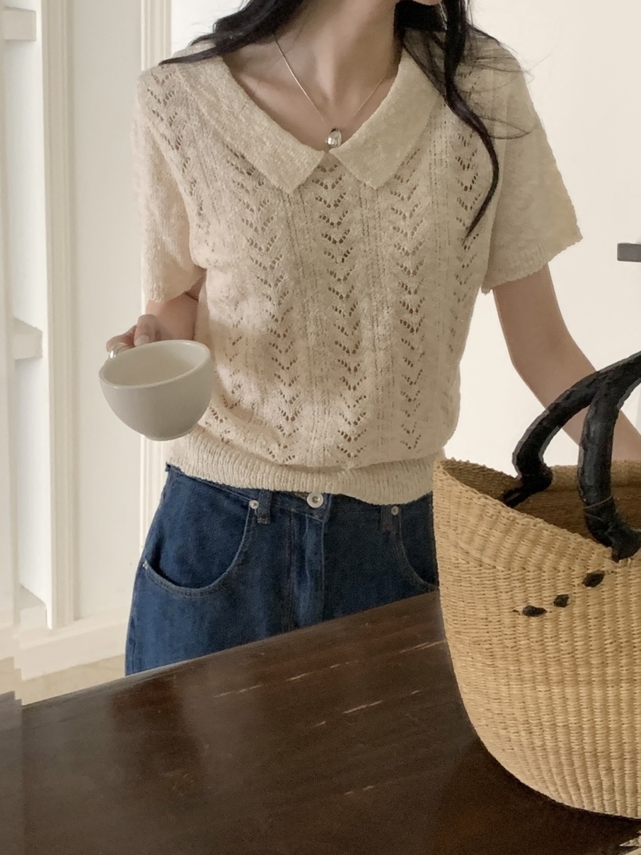 WOOD直郵韓國代購㊣女裝新品休閑熱賣推薦時尚人氣25春夏針織衫WOOD針織衫